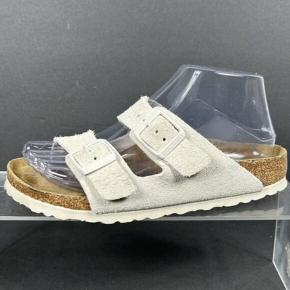 Birkenstock Arizona Womens Sz 36 US 5-5.5 NARROW Antique White Suede Sandals - Picture 4 of 16